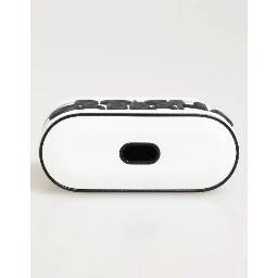 White Black Rubber Logo Embossed Accessory Airpods Case