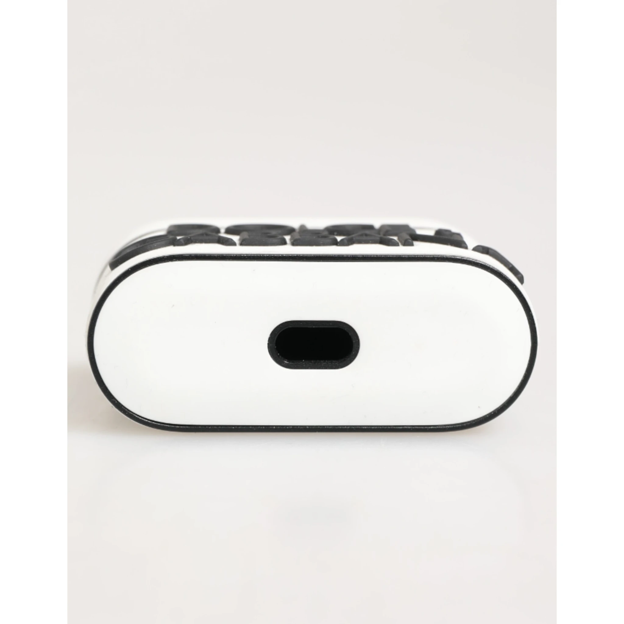 White Black Rubber Logo Embossed Accessory Airpods Case