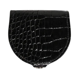 Black Polished Crocodile Leather Mens Coin Purse Wallet