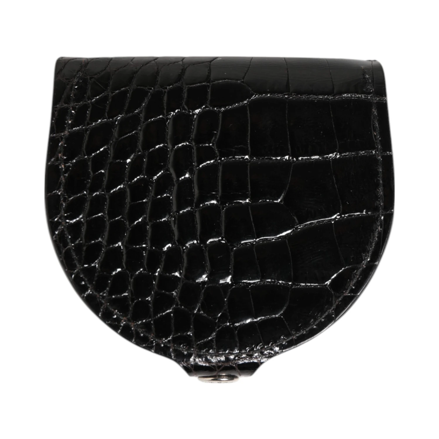 Black Polished Crocodile Leather Mens Coin Purse Wallet