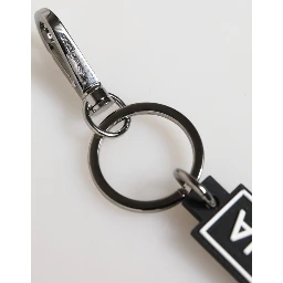 Black White DG Rubber Logo Silver Men's Holder Keyring