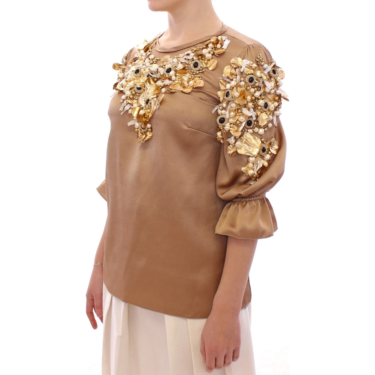 Gold SPECIAL Piece Runway Crystal Blouse