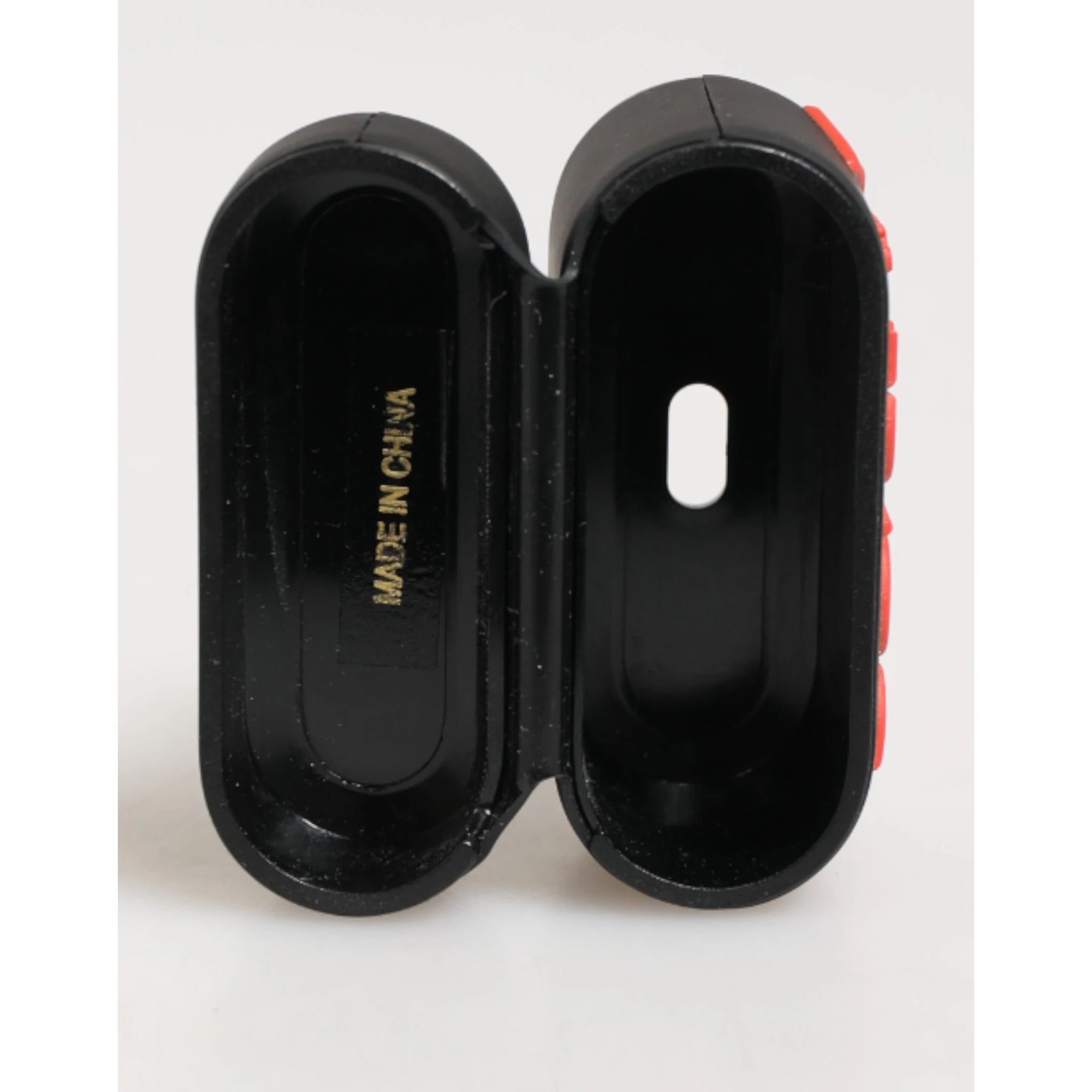 Black Orange Rubber Logo Embossed Accessory Airpods Case