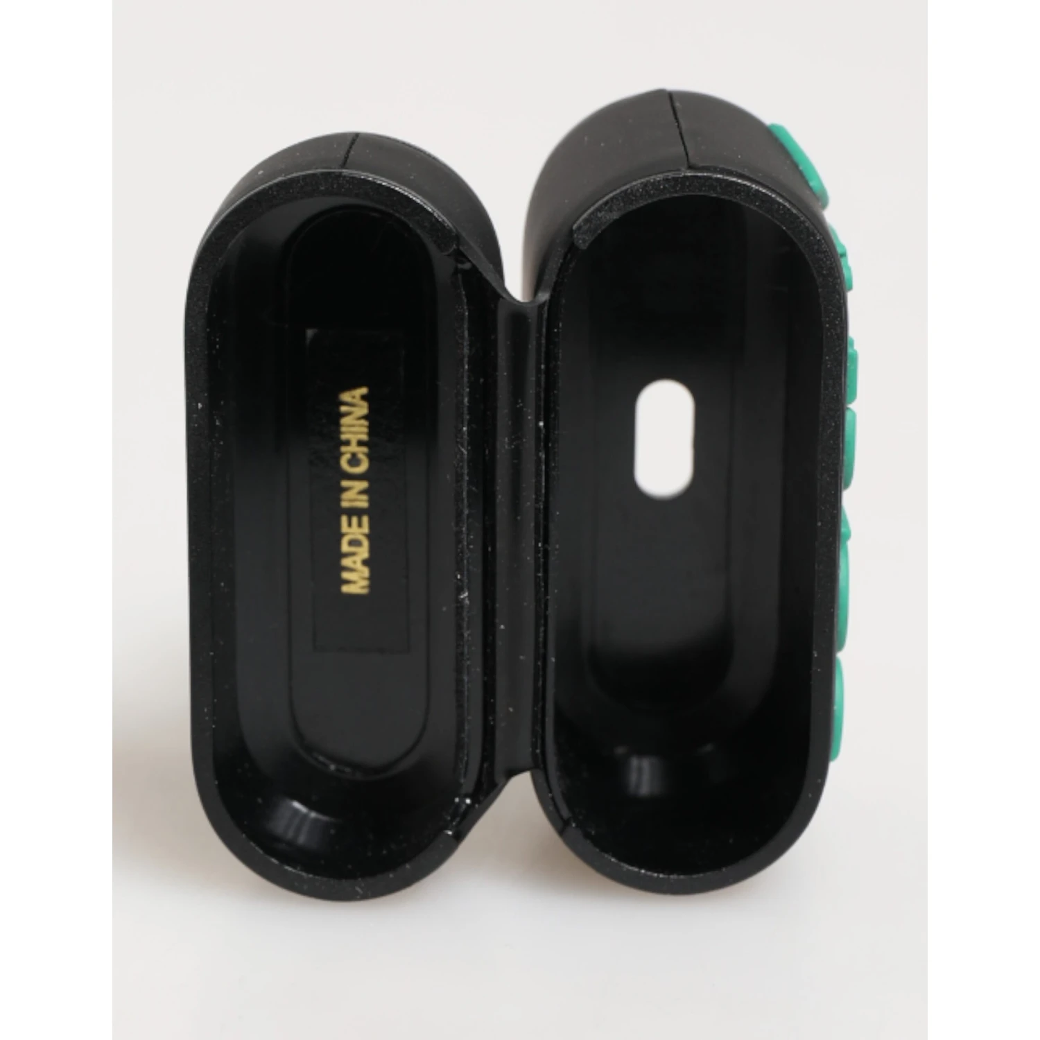 Black Mint Rubber Logo Embossed Accessory  Airpods Case