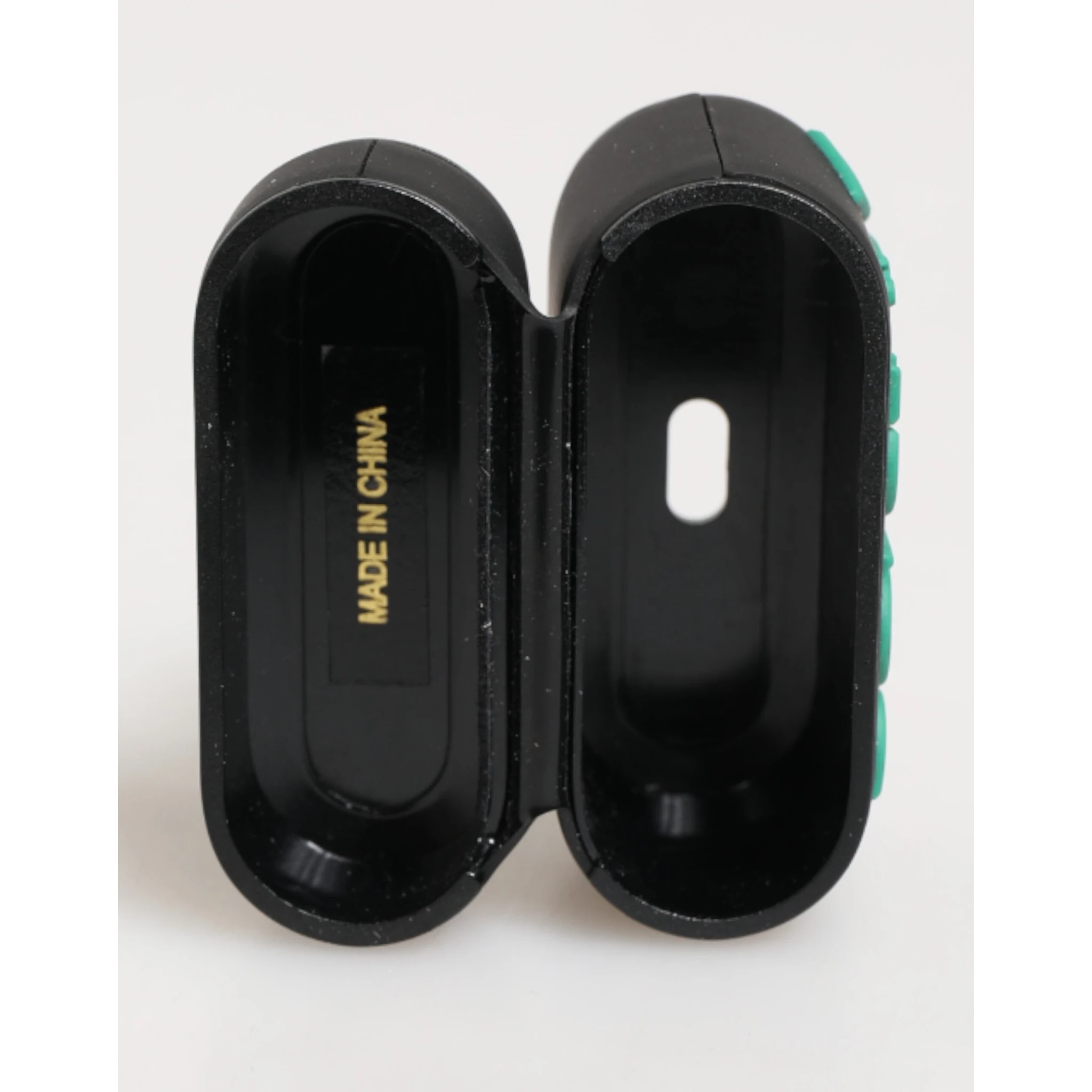 Black Mint Rubber Logo Embossed Accessory  Airpods Case