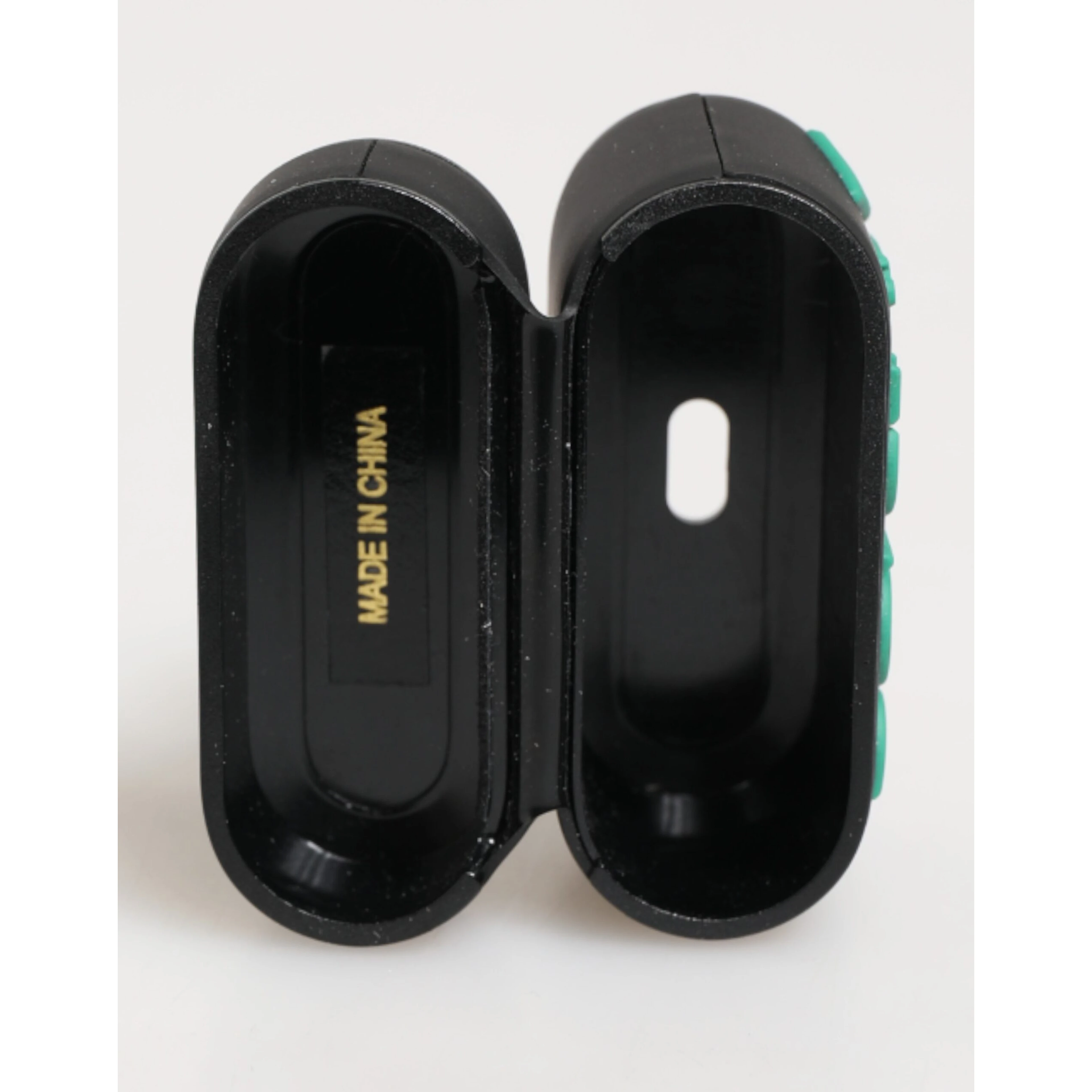 Black Mint Rubber Logo Embossed Accessory  Airpods Case