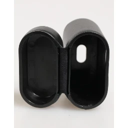 Black Calfskin Leather Logo Print Flip Holder Airpods Case