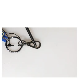 Blue Yellow DG Rubber Logo Silver Men's Keychain  Keyring