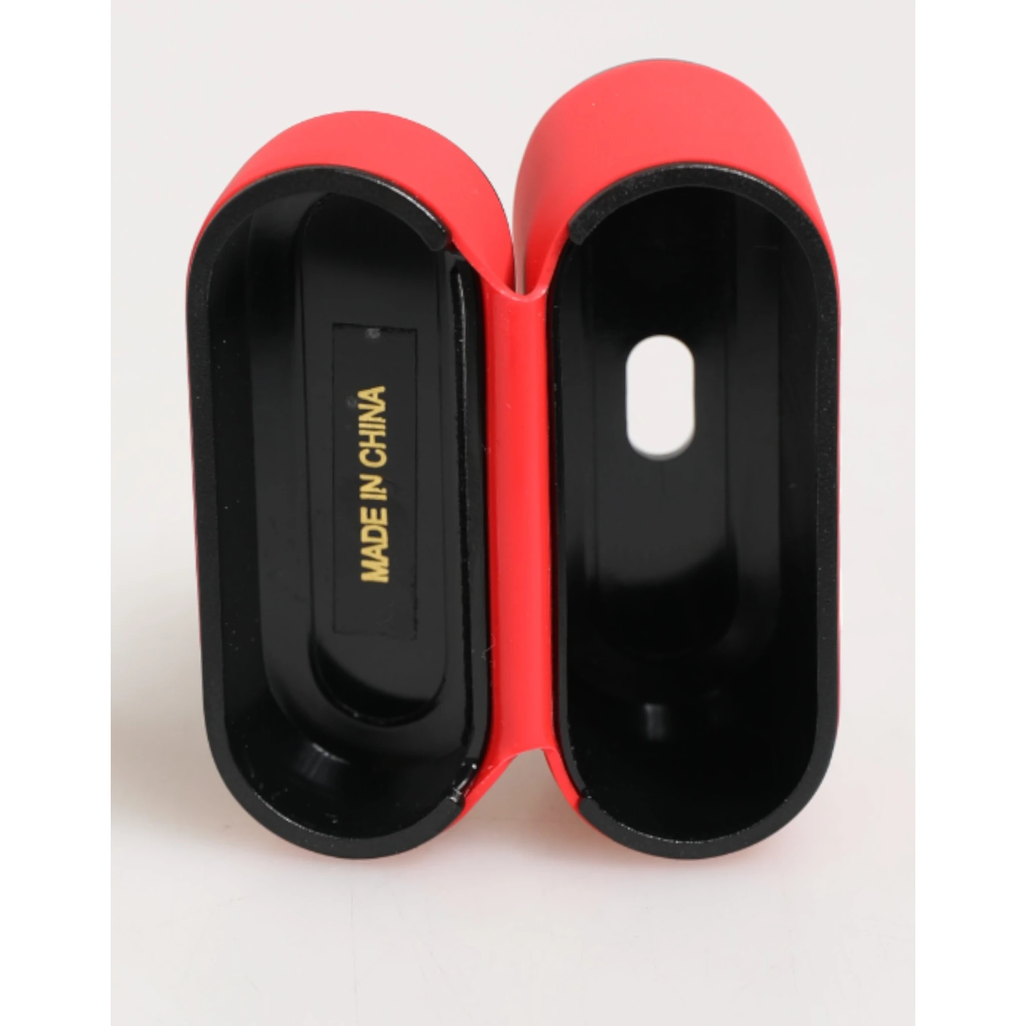 Red PVC DG Logo Embossed Men Flip Holder  Airpods Case