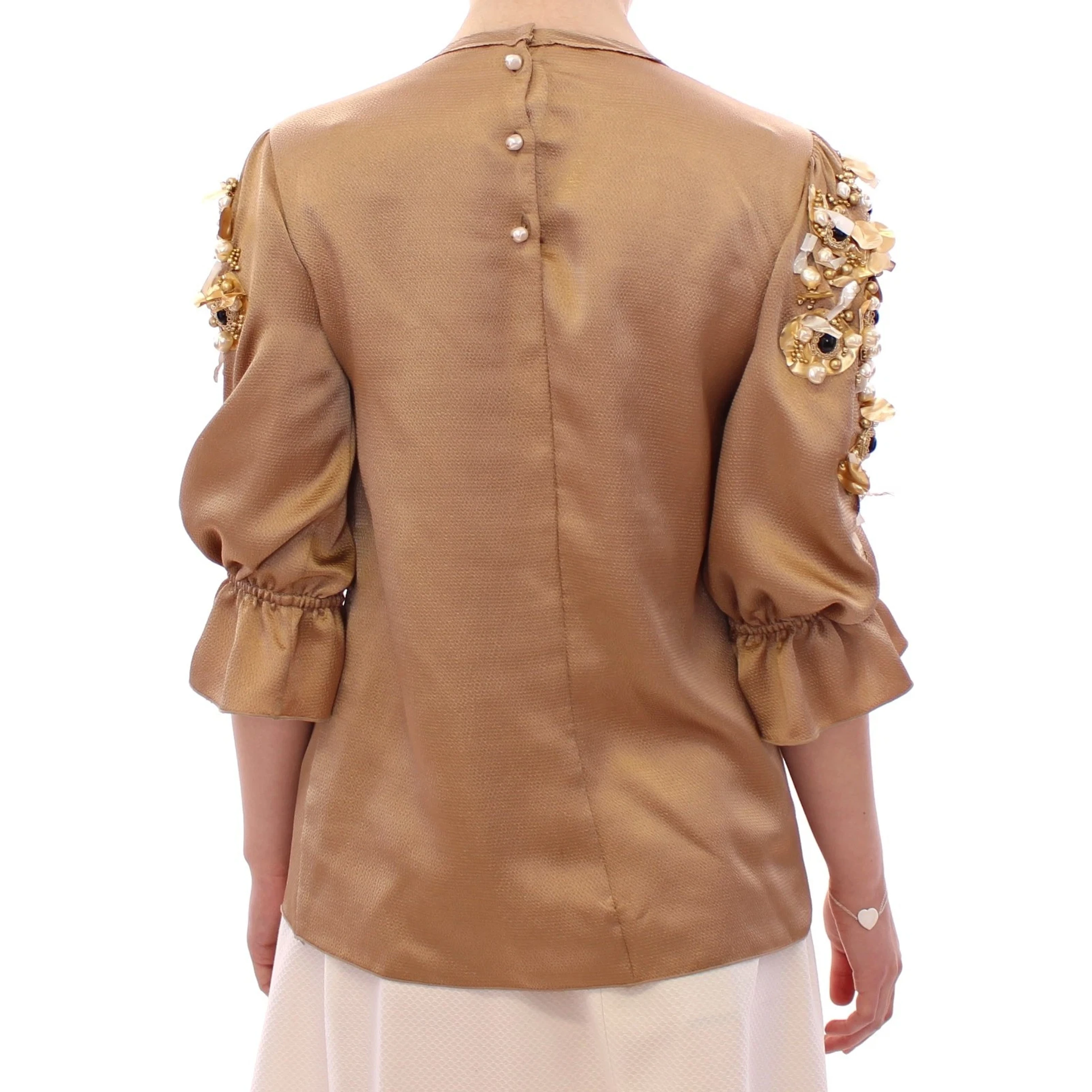 Gold SPECIAL Piece Runway Crystal Blouse