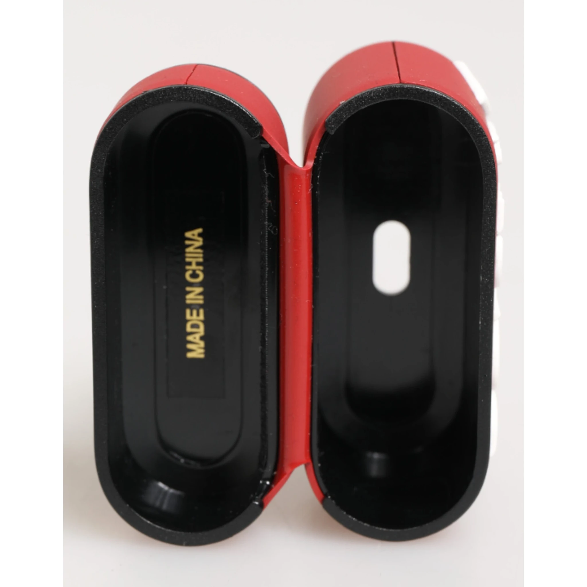 Red White Silicone Embossed Logo Accessory Airpods Case