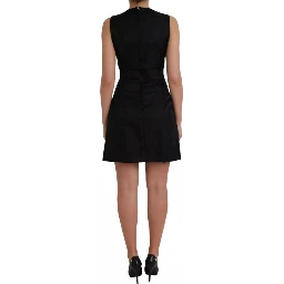 Black Sleeveless Bodycon A-line Mini Dress