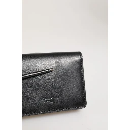Black Leather Bifold Card Holder Mens Coin Purse Key Clip Wallet