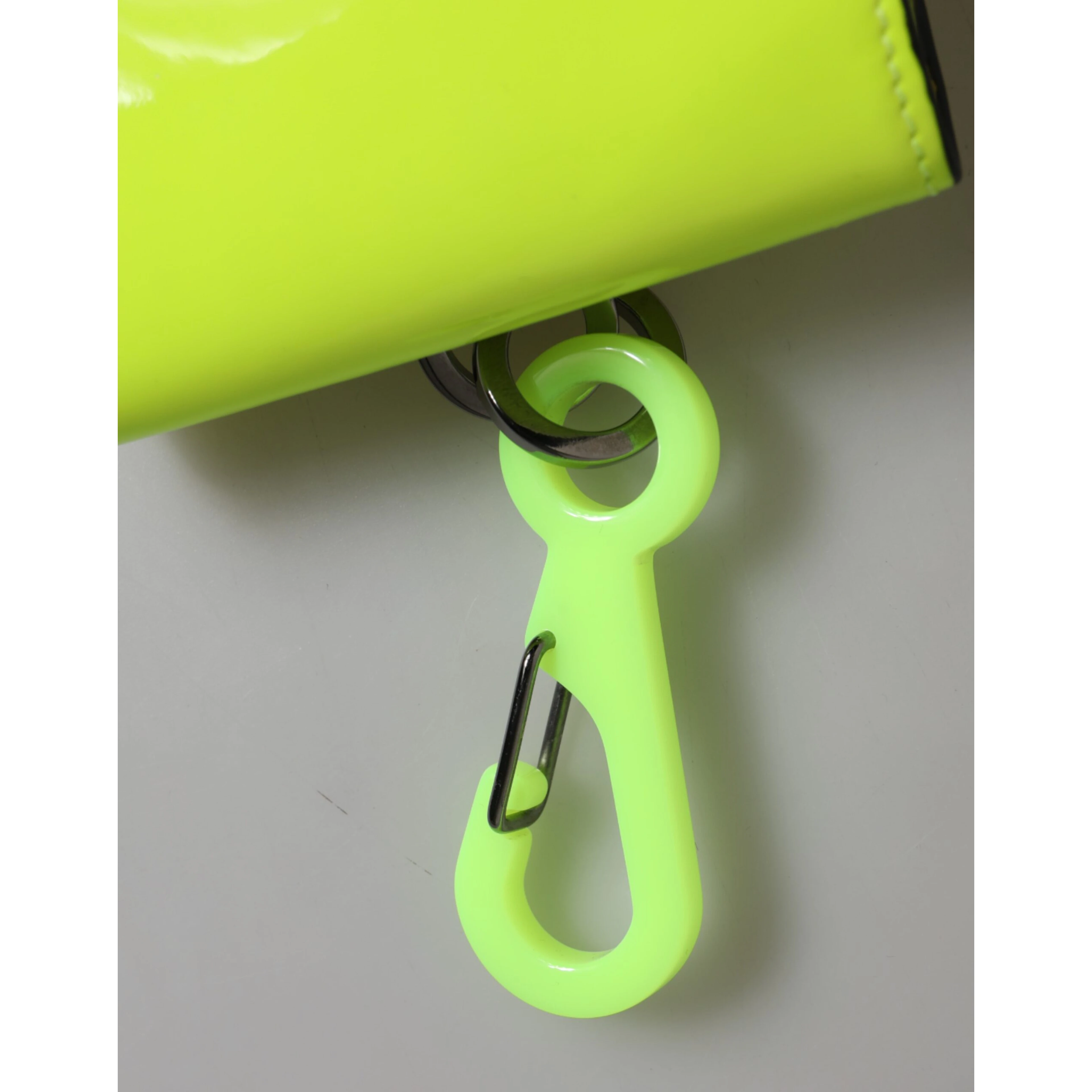 Yellow Green Bifold DG Logo Neck Strap Cardholder Wallet