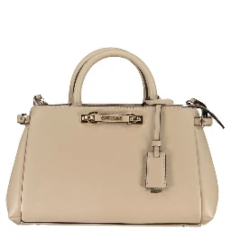 Beige Polyethylene Women Handbag