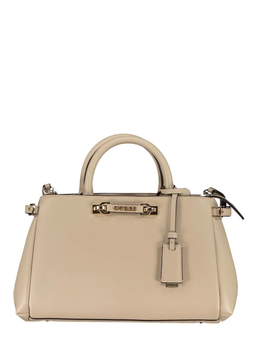 Beige Polyethylene Women Handbag