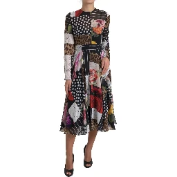 Multicolor Patchwork Floral Leopard Dress