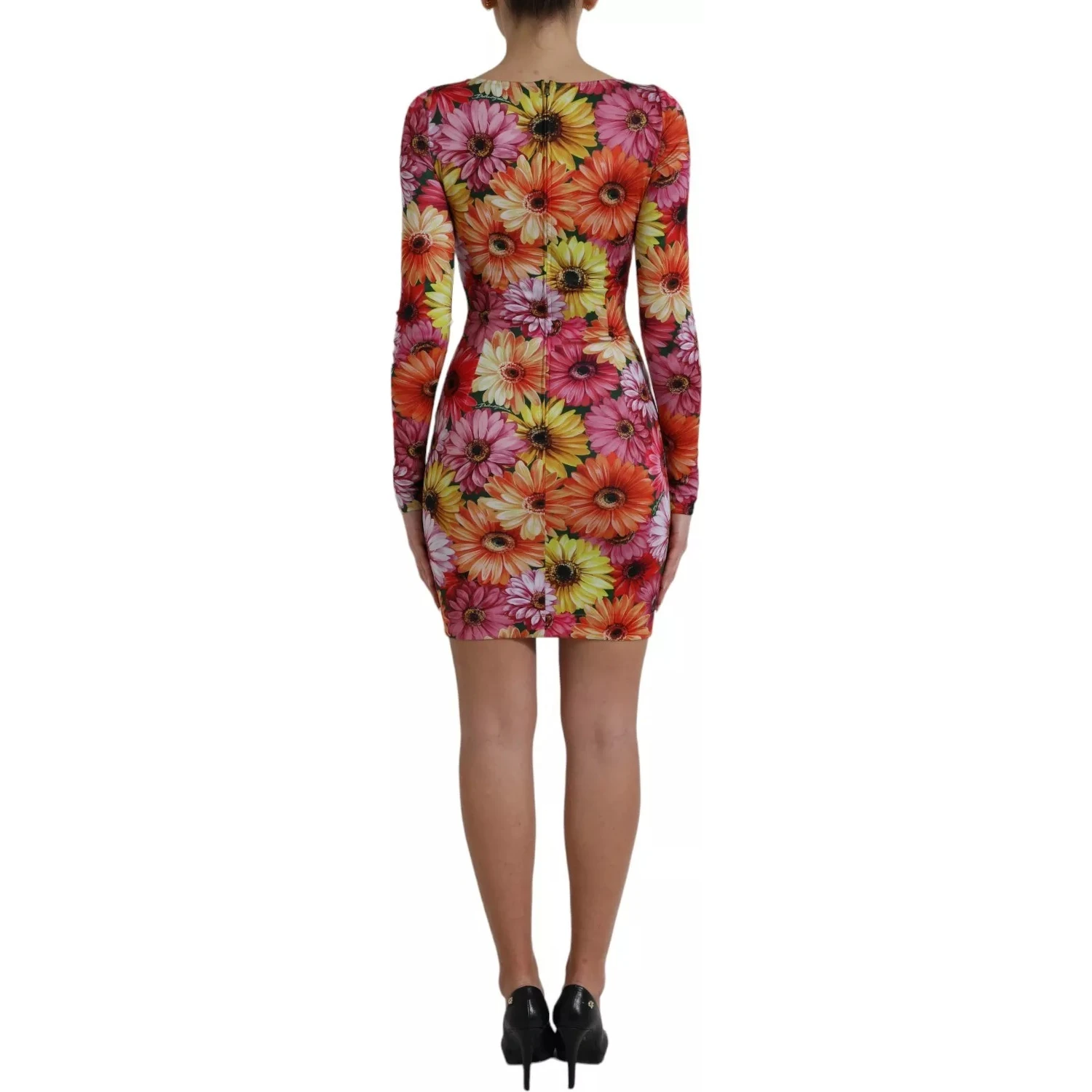 Multicolor Floral Print Sheath Mini Dress