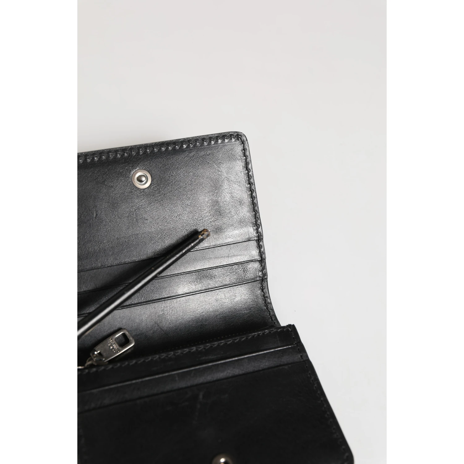 Black Leather Bifold Card Holder Mens Coin Purse Key Clip Wallet