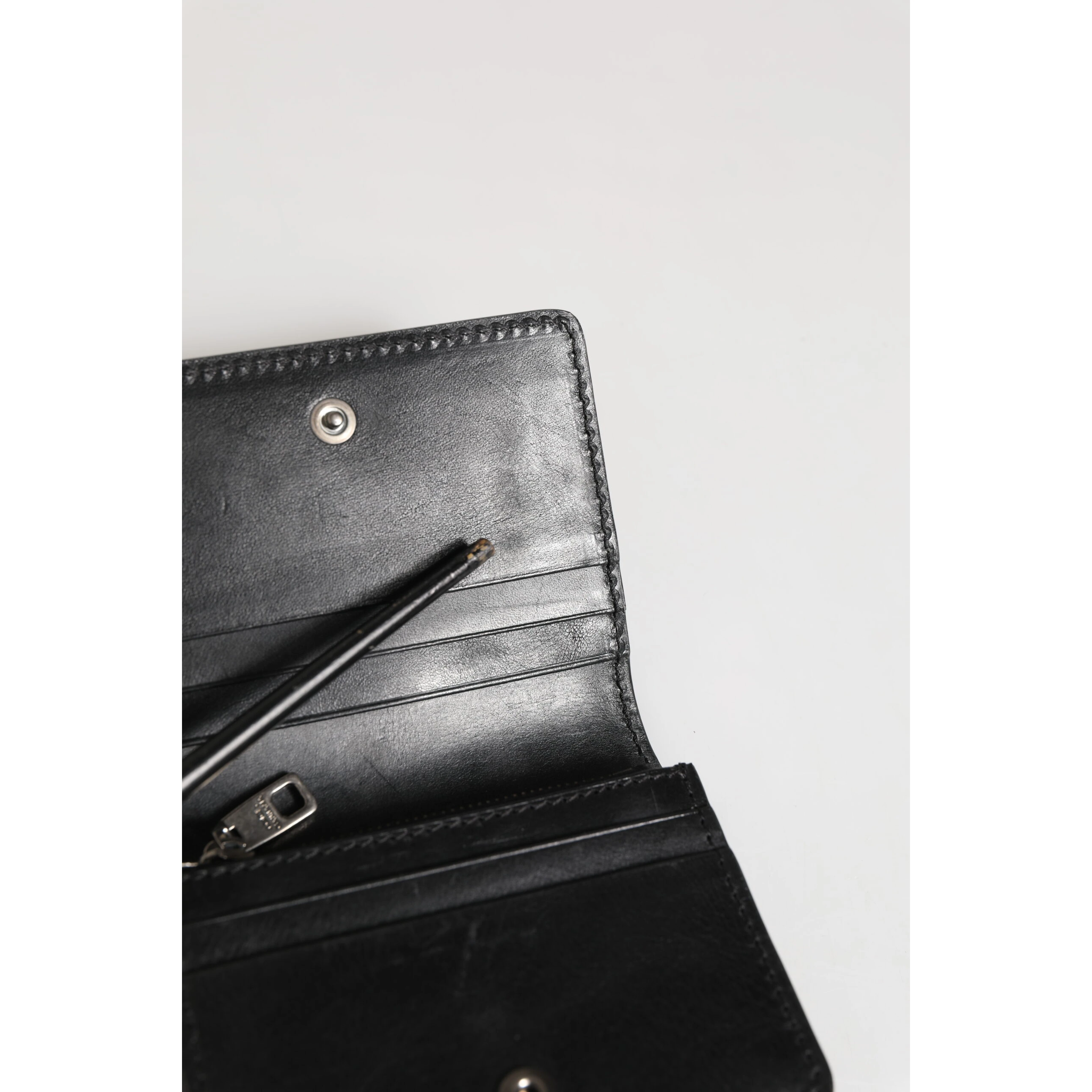 Black Leather Bifold Card Holder Mens Coin Purse Key Clip Wallet