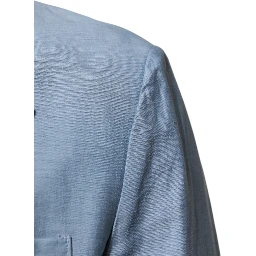 Light Blue Linen Double Breasted Men Jacket Blazer
