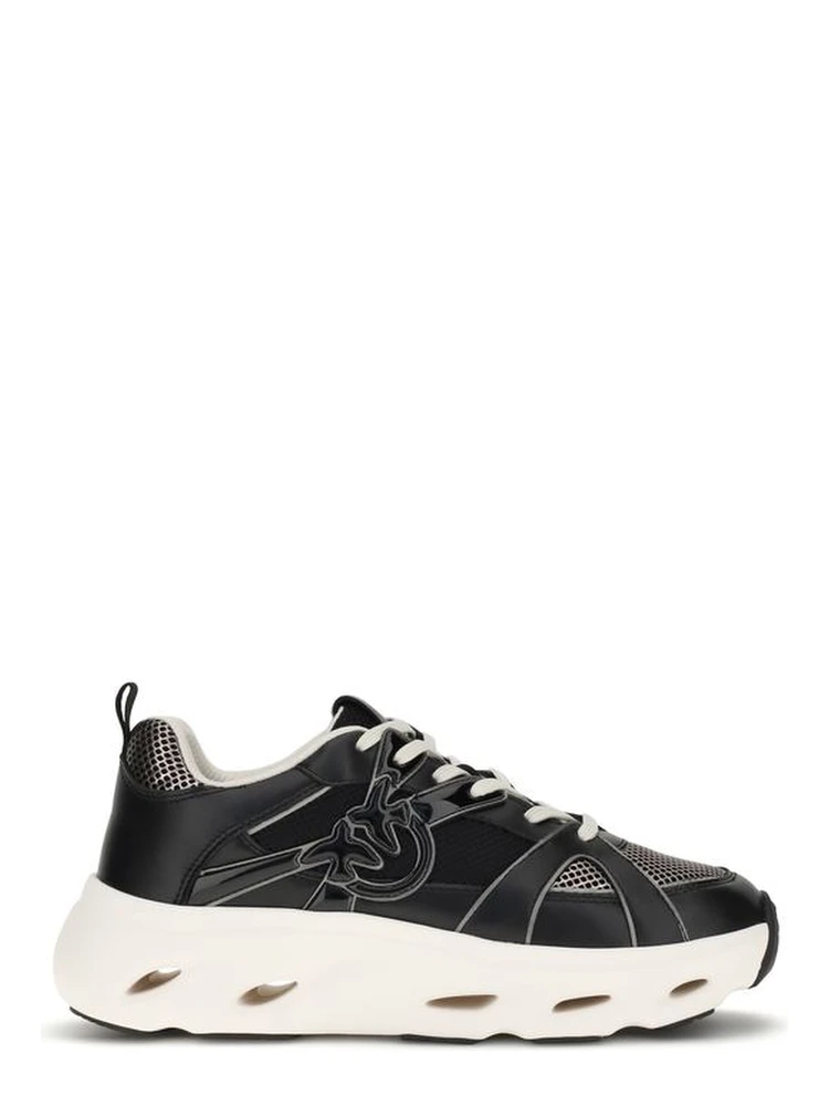 Black Calf Leather Bos Taurus Chunky Sneakers