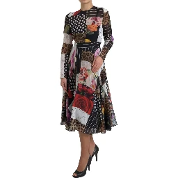 Multicolor Patchwork Floral Leopard Dress
