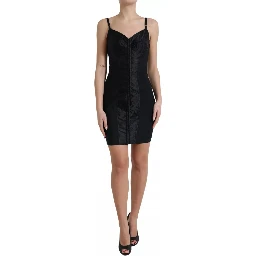 Black Nylon Bodycon Corset Bustier Mini Dress