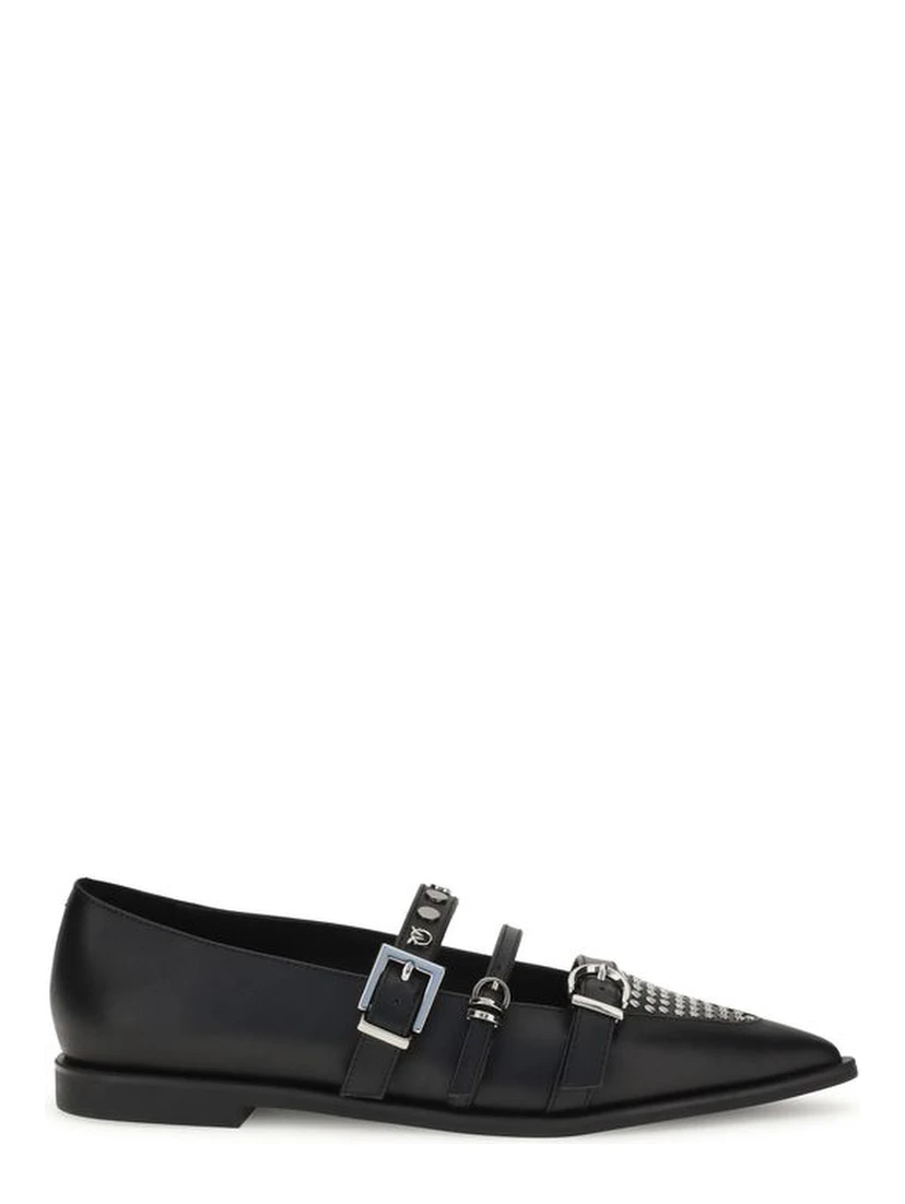 Black Calf Leather Bos Taurus Ballet Flats