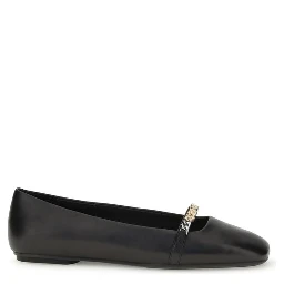 حذاء باليه مسطح من جلد العجل الأسود من بوس توروس