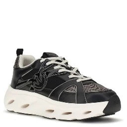 Black Calf Leather Bos Taurus Chunky Sneakers