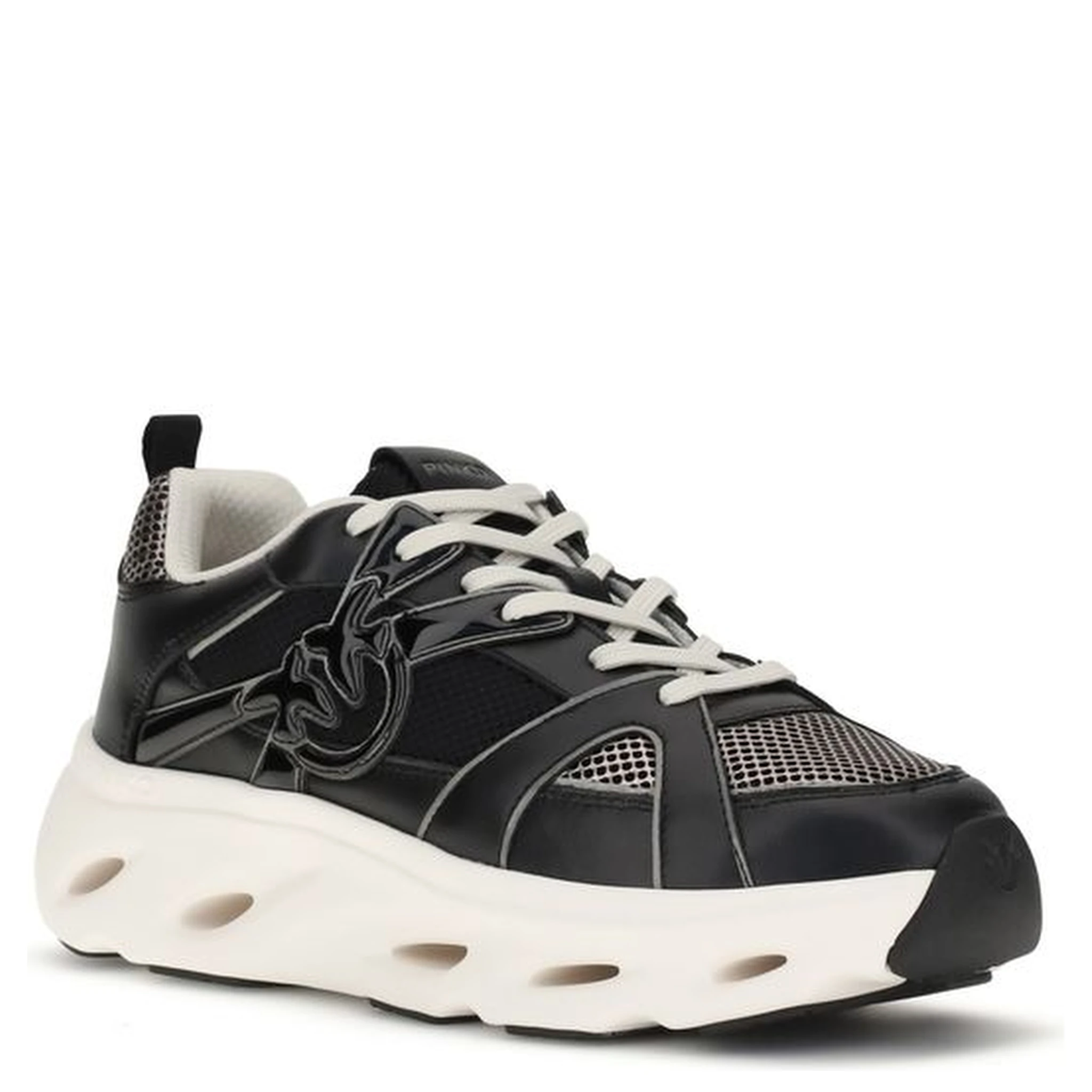 Black Calf Leather Bos Taurus Chunky Sneakers