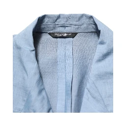 Light Blue Linen Double Breasted Men Jacket Blazer