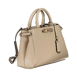 Beige Polyethylene Women Handbag