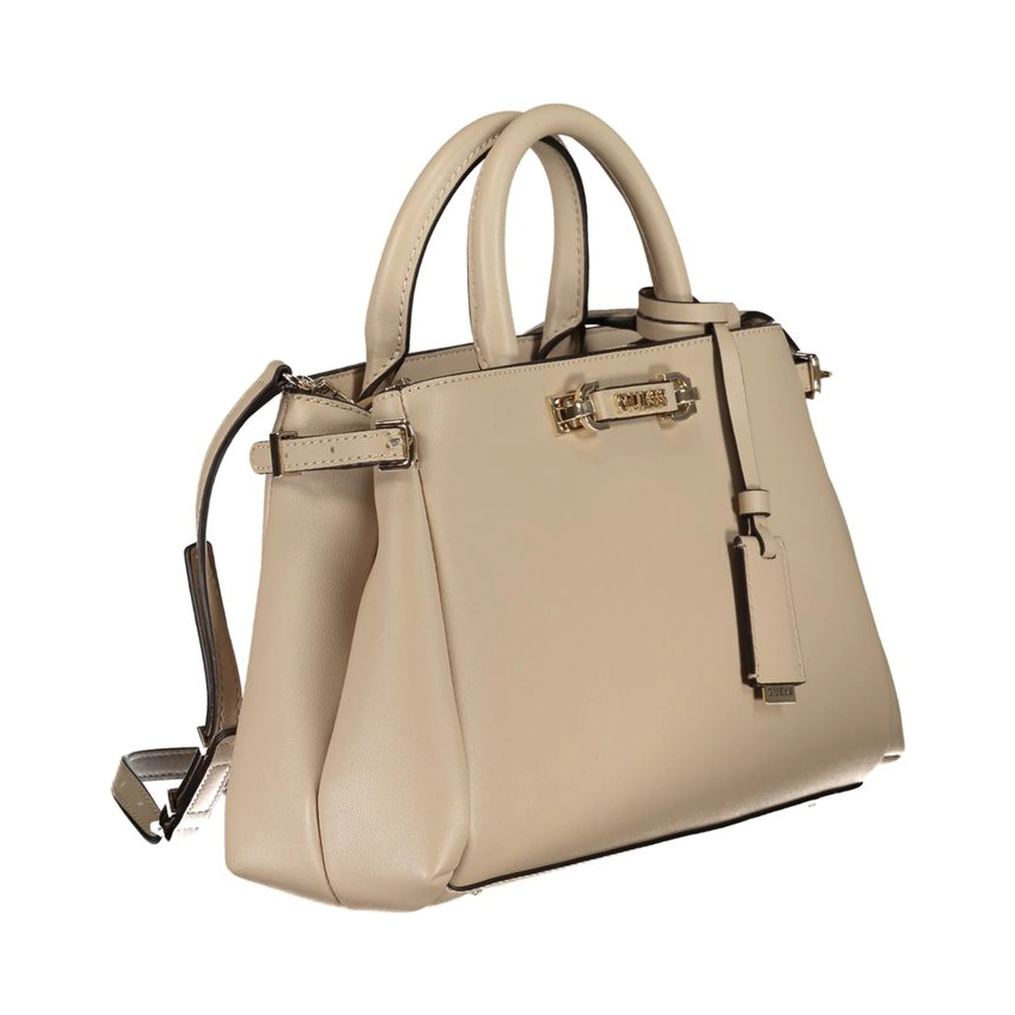 Beige Polyethylene Women Handbag