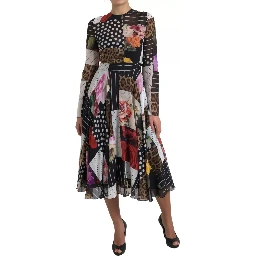 Multicolor Patchwork Floral Leopard Dress