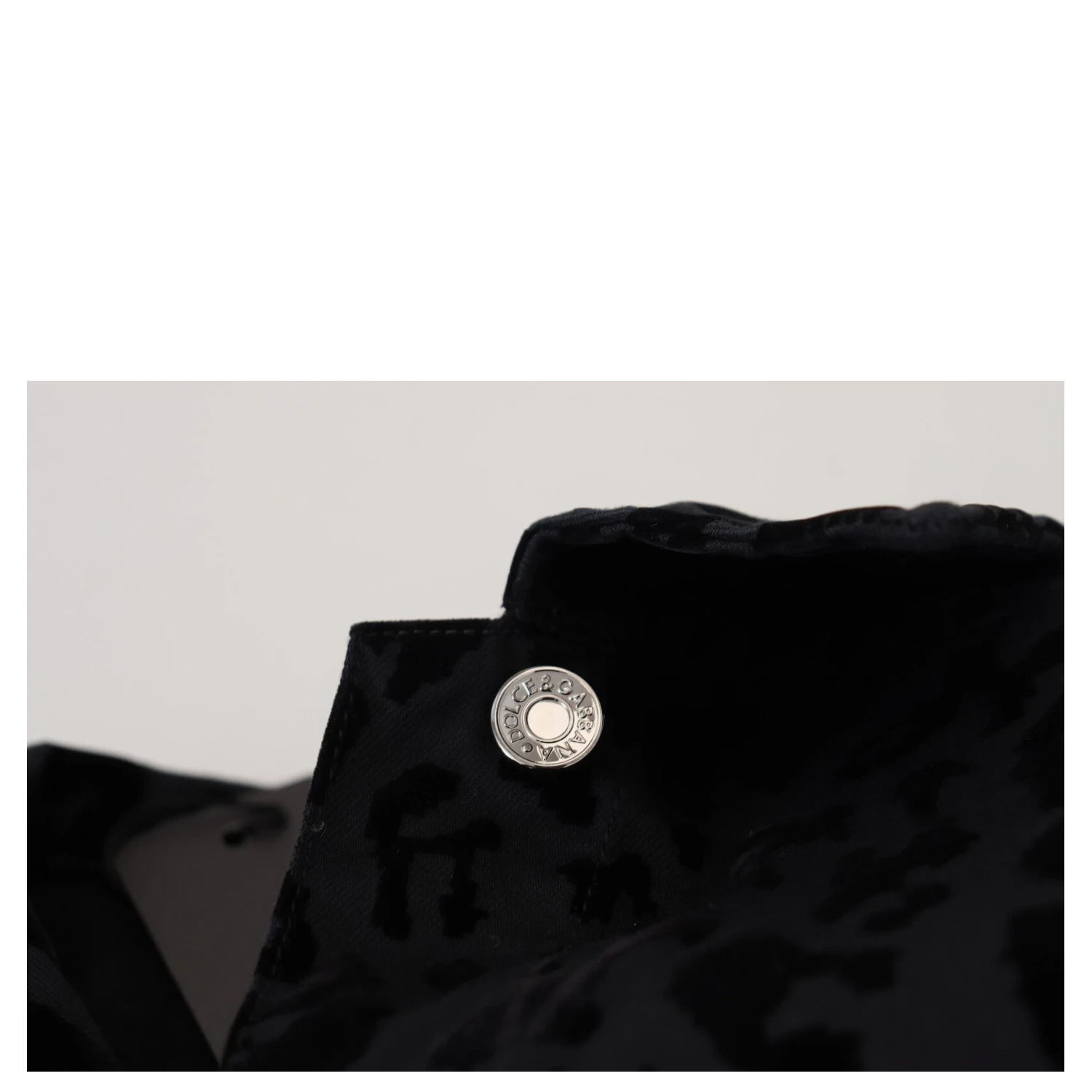Cotton Black Leopard Long Sleeve Denim Jacket