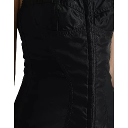 Black Nylon Bodycon Corset Bustier Mini Dress
