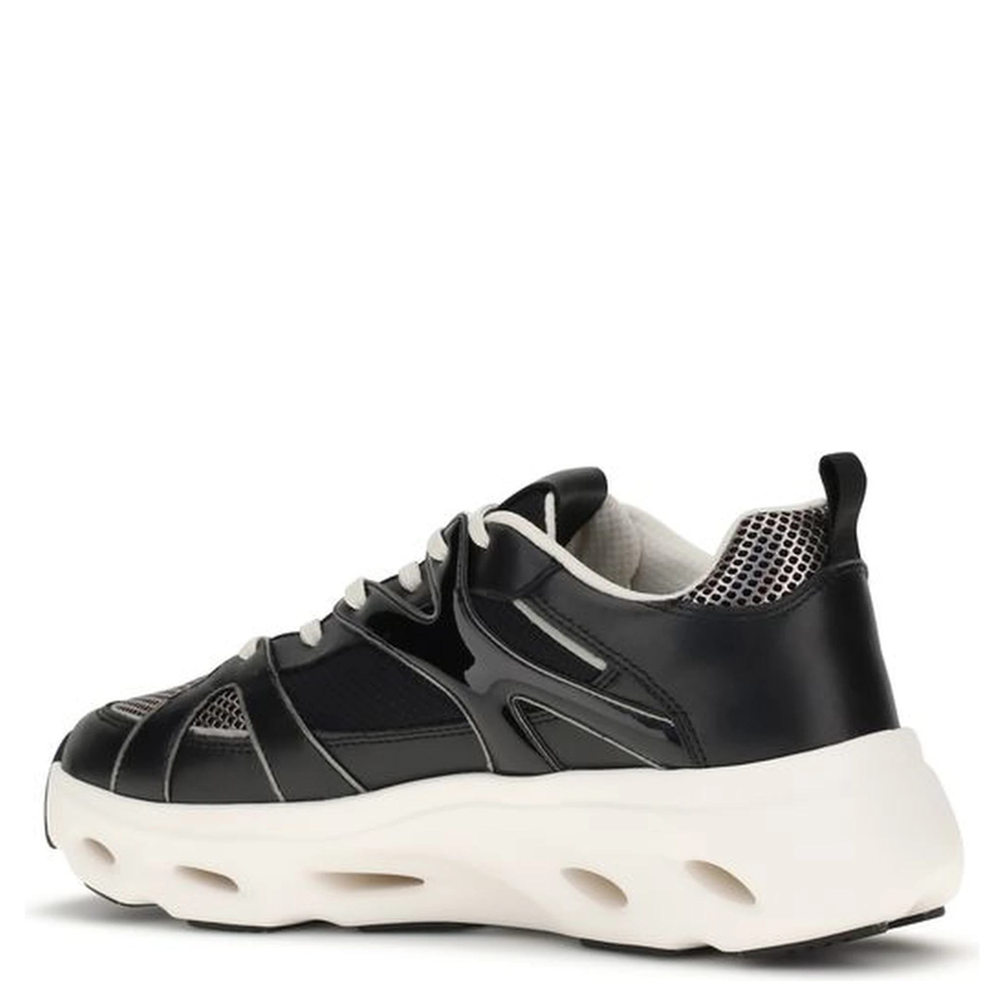 Black Calf Leather Bos Taurus Chunky Sneakers