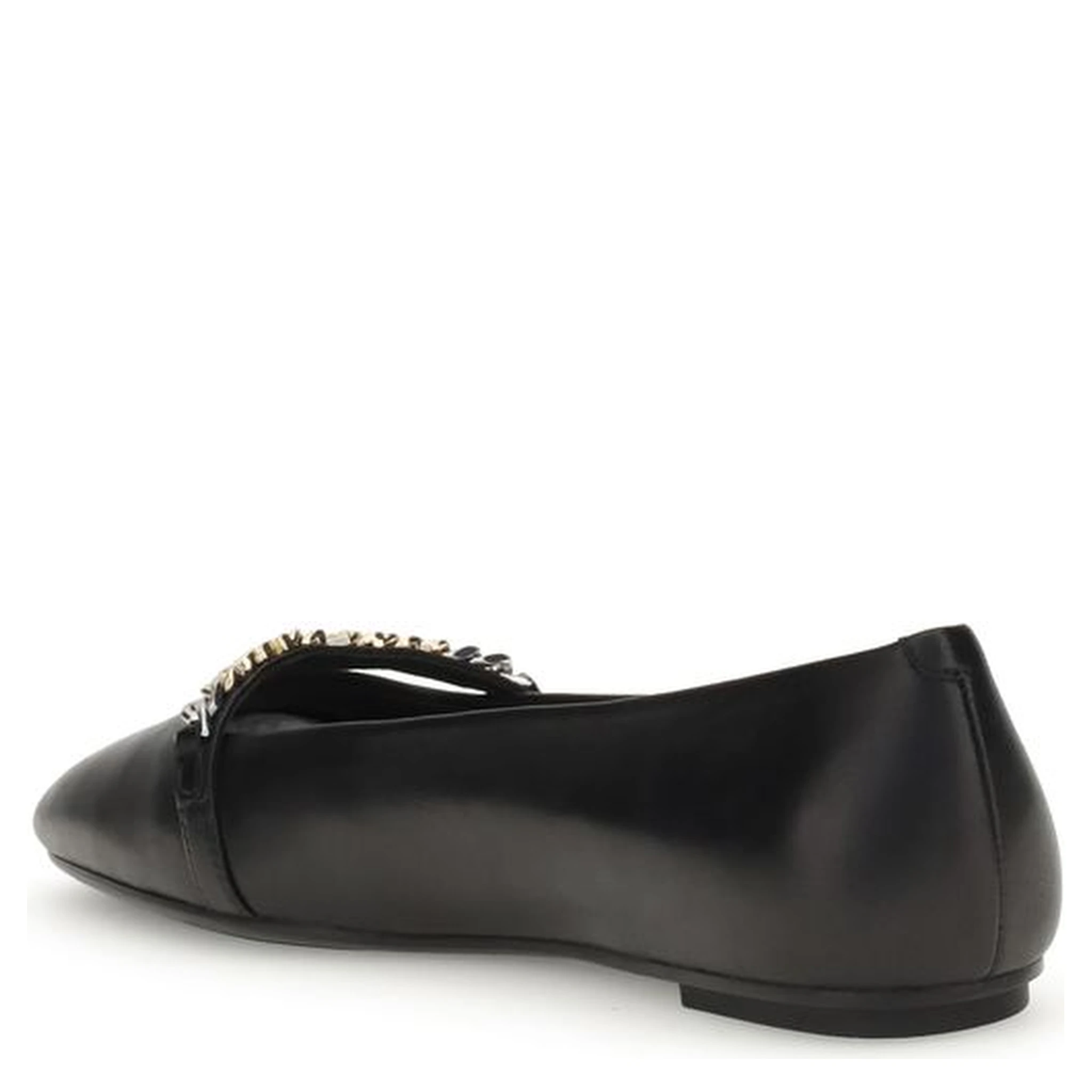 حذاء باليه مسطح من جلد العجل الأسود من بوس توروس