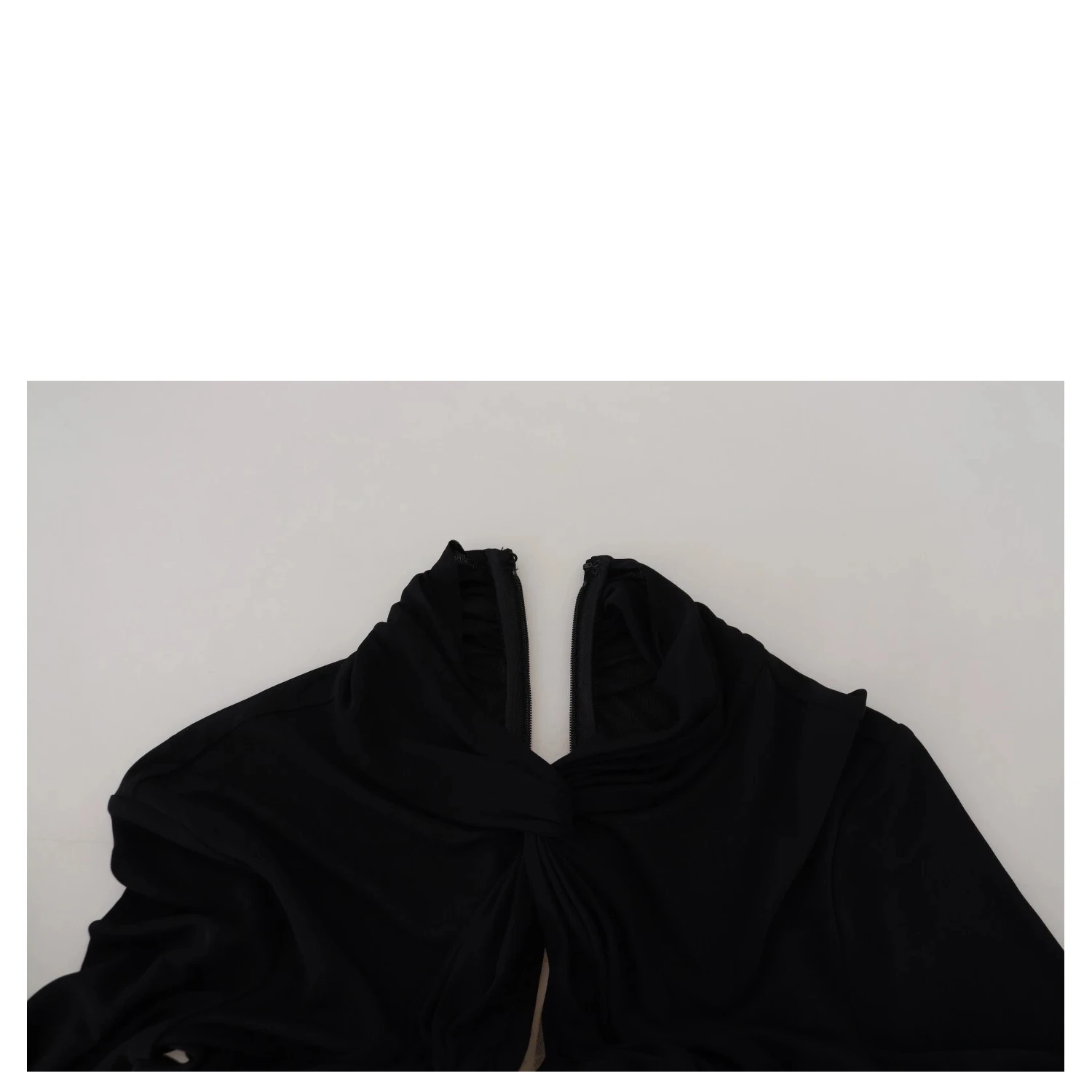 Black Viscose Long Sleeves Cut Out Mini Dress