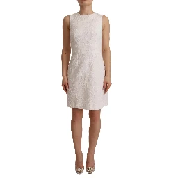 White Floral Sleeveless Sheath Mini Dress