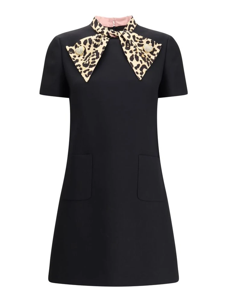 Black Fleece Wool Casual Dress