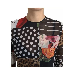 Multicolor Patchwork Floral Leopard Dress