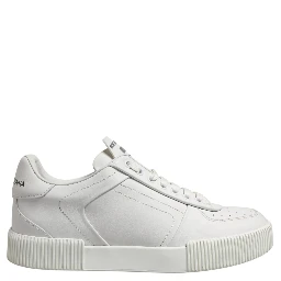 White Miami Leather Low Top Sneakers Men Shoes