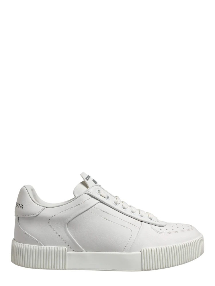 White Miami Leather Low Top Sneakers Men Shoes