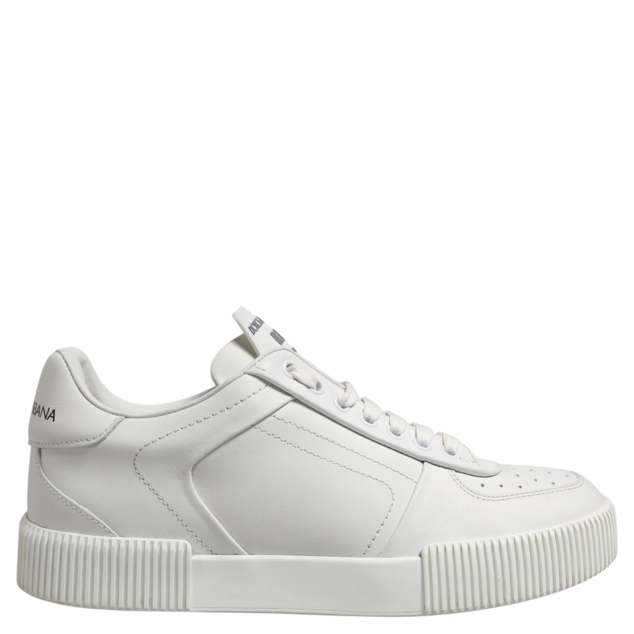 White Miami Leather Low Top Sneakers Men Shoes