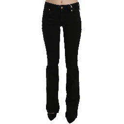 Black Low Waist Slim Leg Skinny Denim Casual Pants Jeans