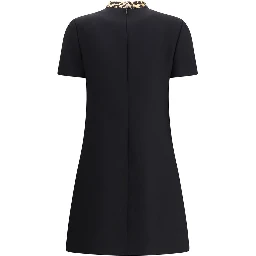 Black Fleece Wool Casual Dress