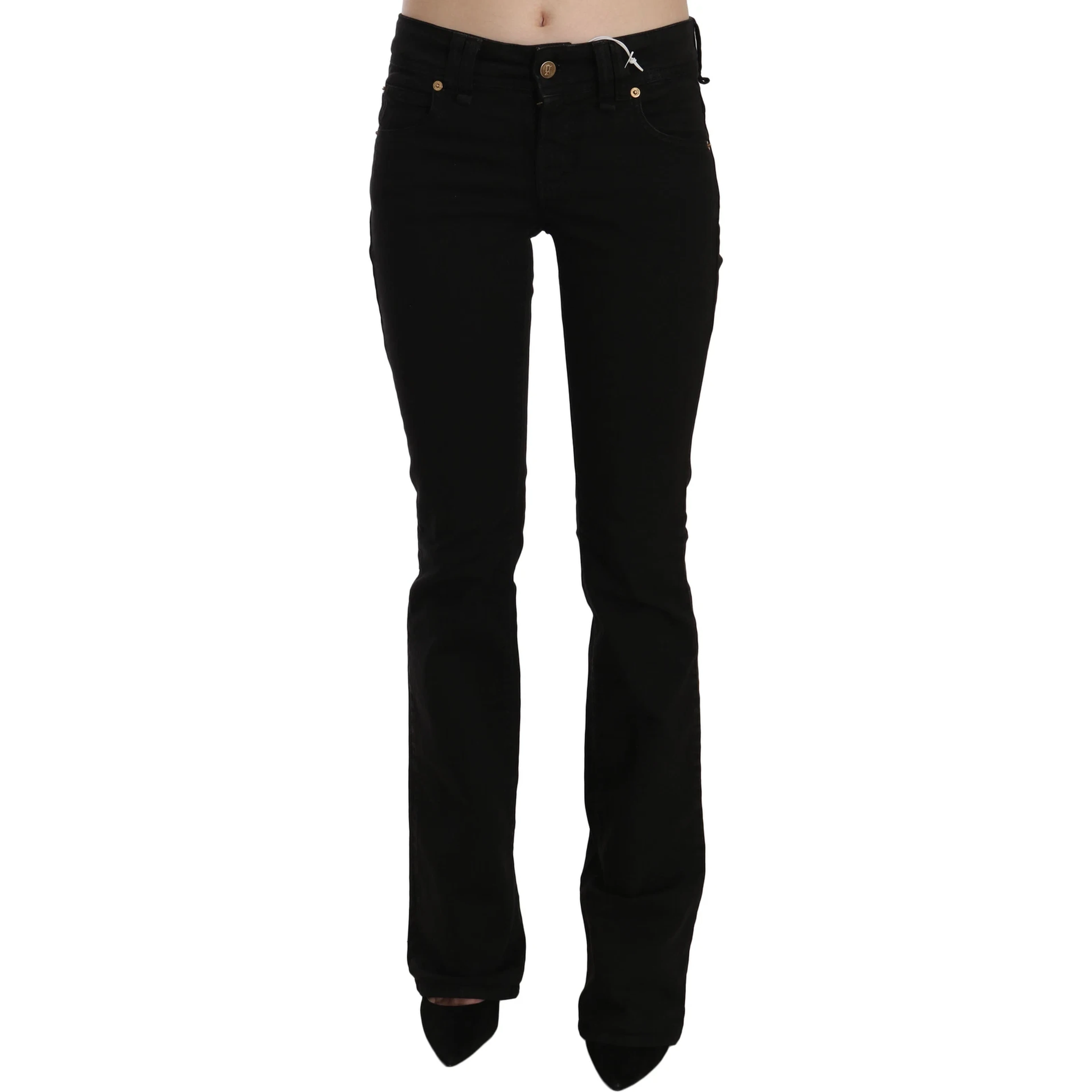 Black Low Waist Slim Leg Skinny Denim Casual Pants Jeans